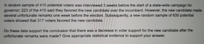 Poll ate chegg proportion decreased sufficient suppose significance