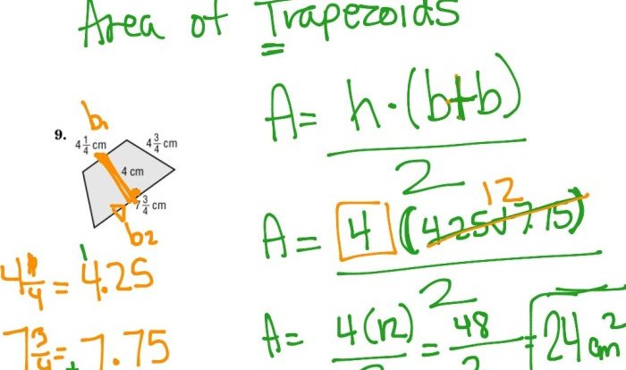 Area of parallelograms triangles and trapezoids worksheet answers